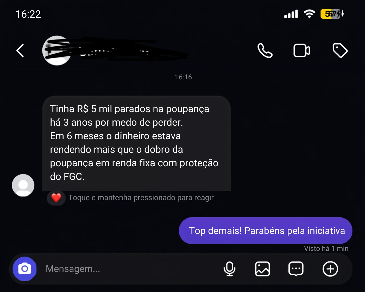 Depoimento por mensagem