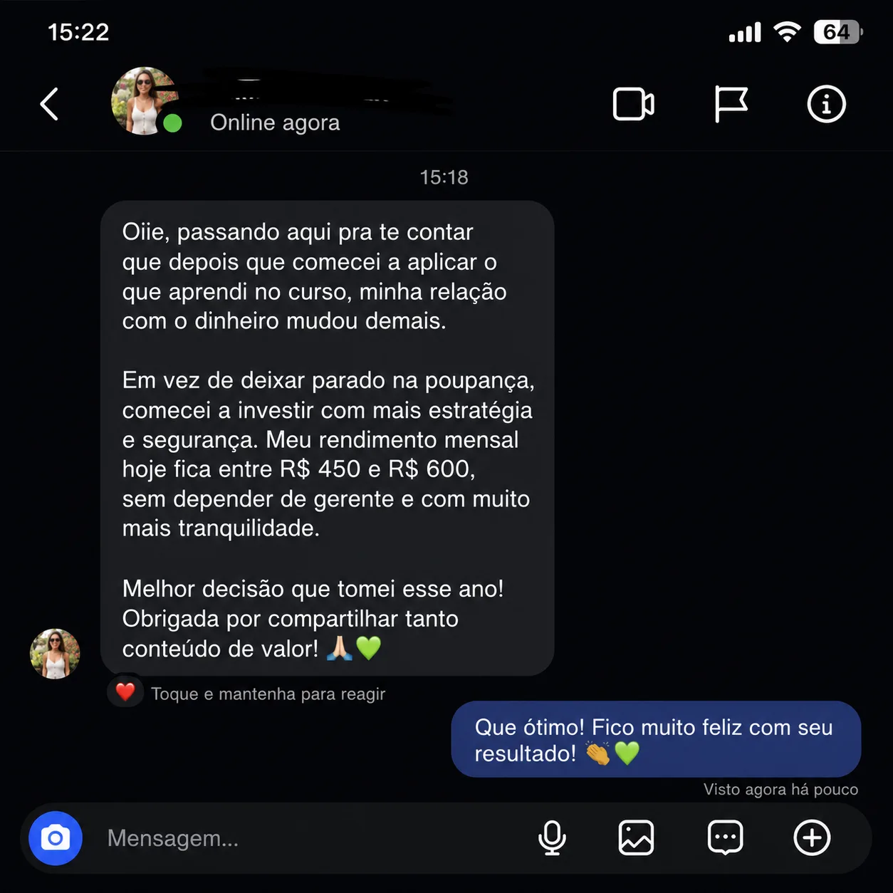 Depoimento por mensagem
